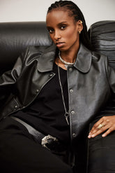3/4-Sleeve Jacket Mylos Noir - ba&sh sale